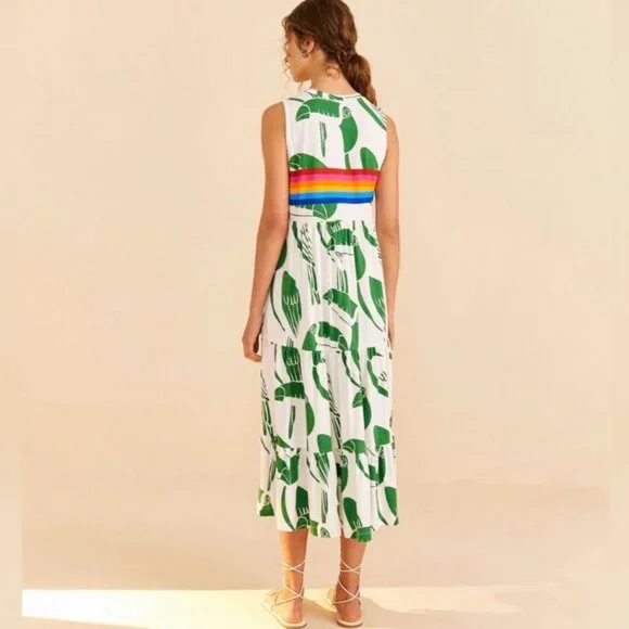 farm rio green and white maxi dress Homecoming Dress main image 1